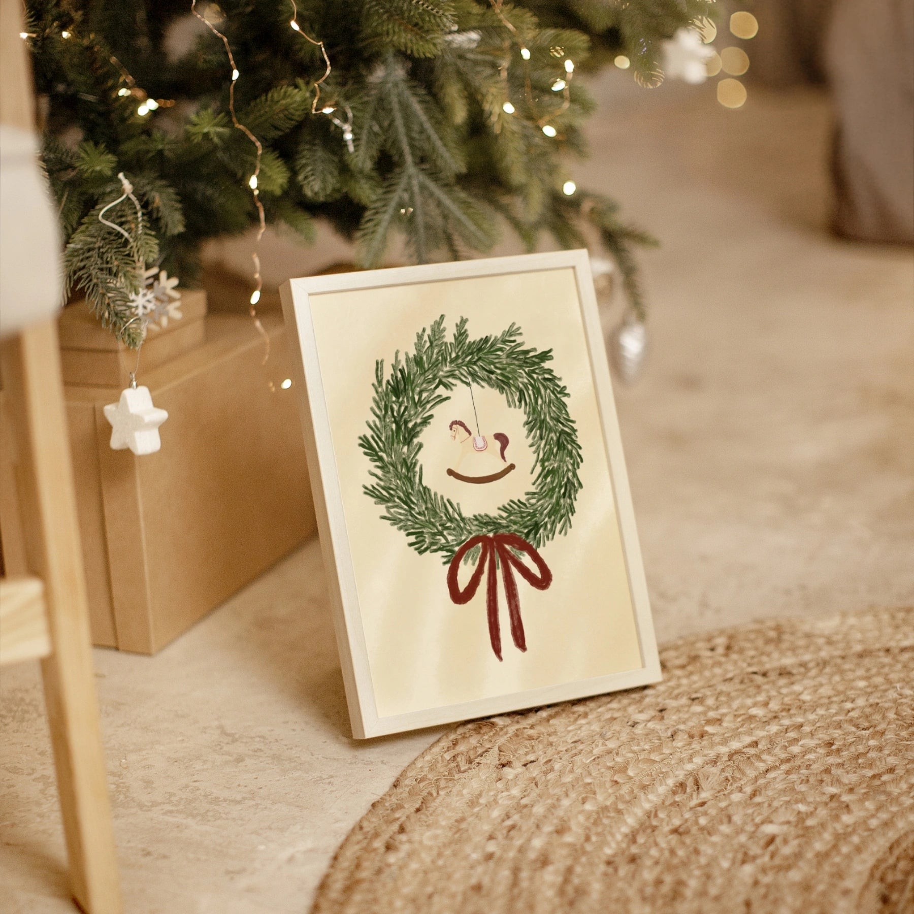 Weihnachtskranz Schaukelpferd