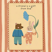 A friend is a Gift of God with Blue Flower - Nursery & Kids Wall Art