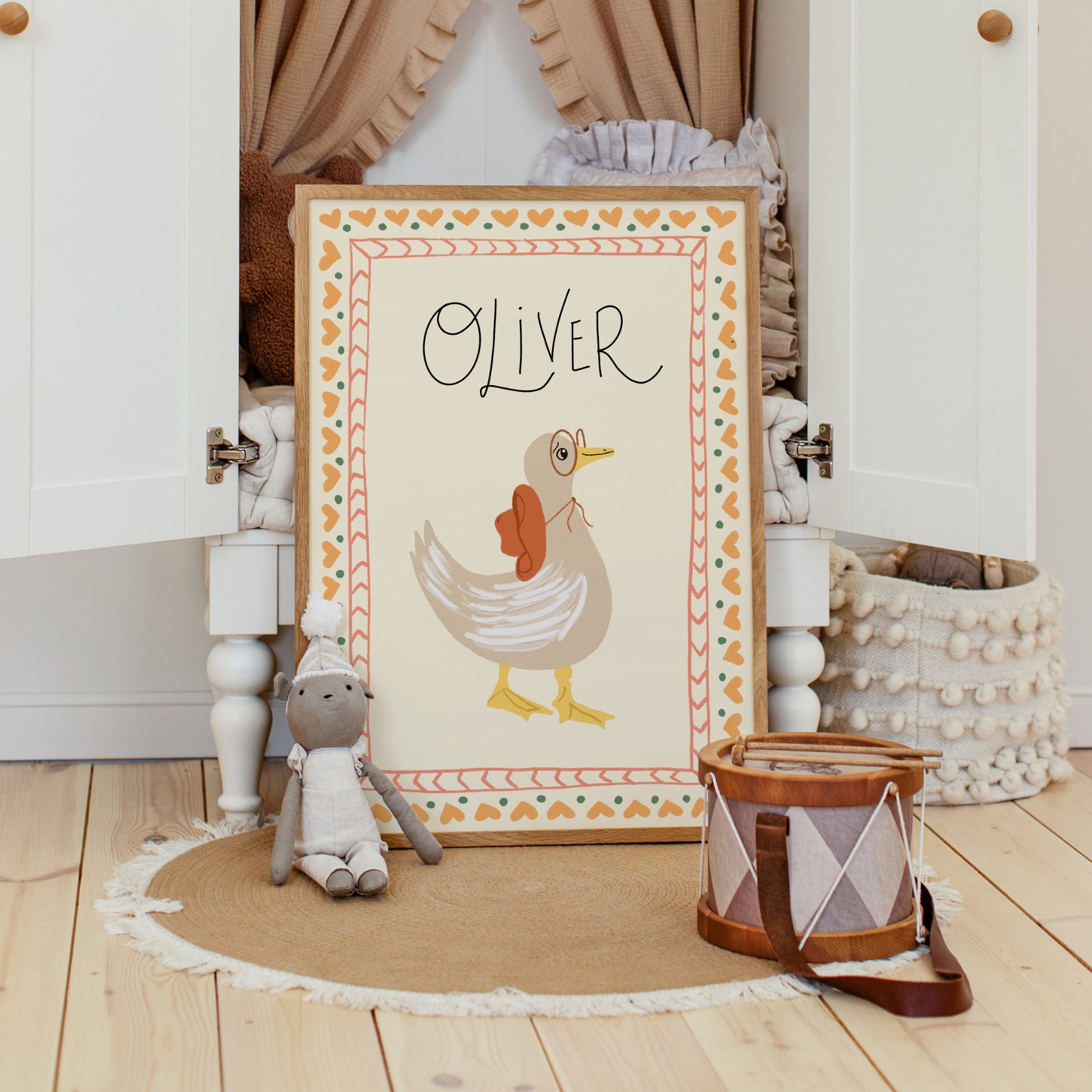 Décoration murale personnalisée pour chambre d'enfant avec une oie