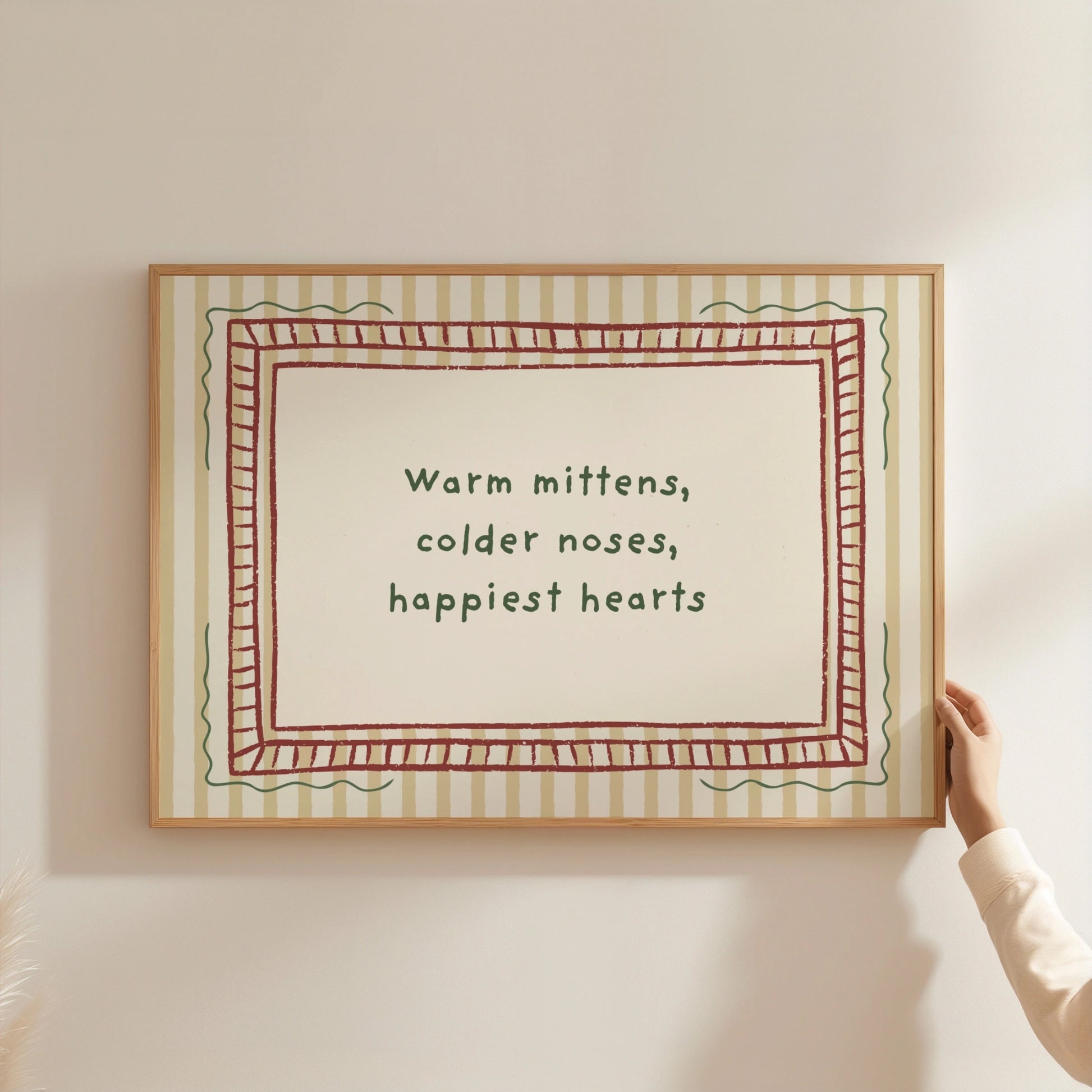Warm Mittens Winter Quote Print
