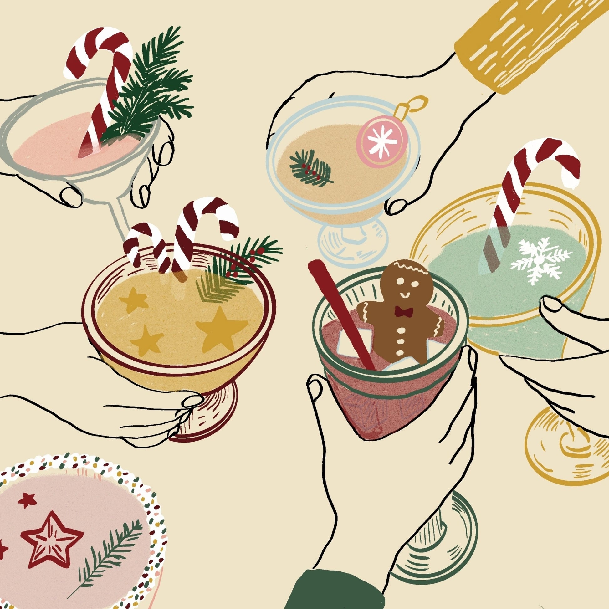 Weihnachtsmotiv mit Mistelzweig