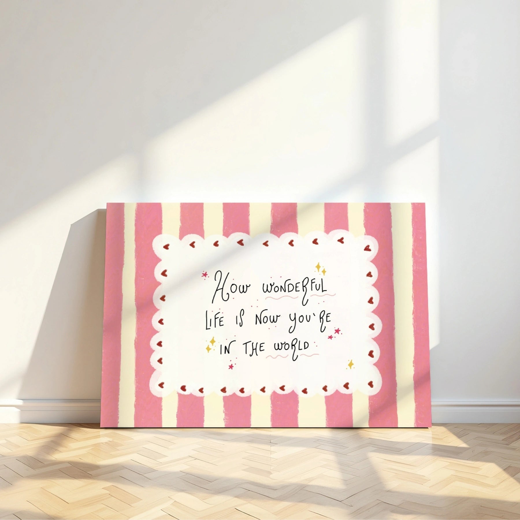 How Wonderful Life Is Nursery Canvas Wall Art