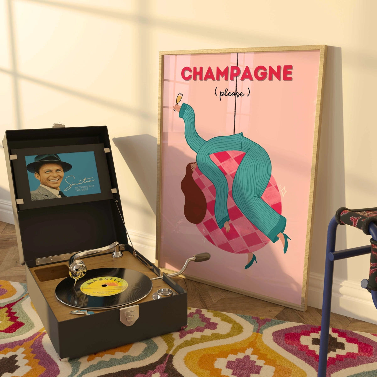 Champagne Please Wall Art – Disco Ball Print