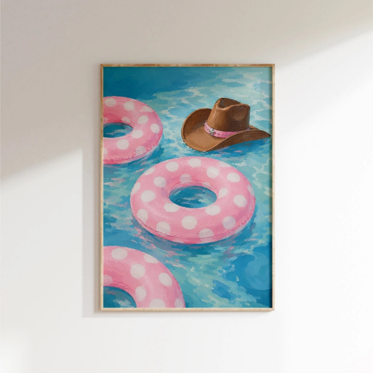 Arte murale di ciambella gonfiabile rosa