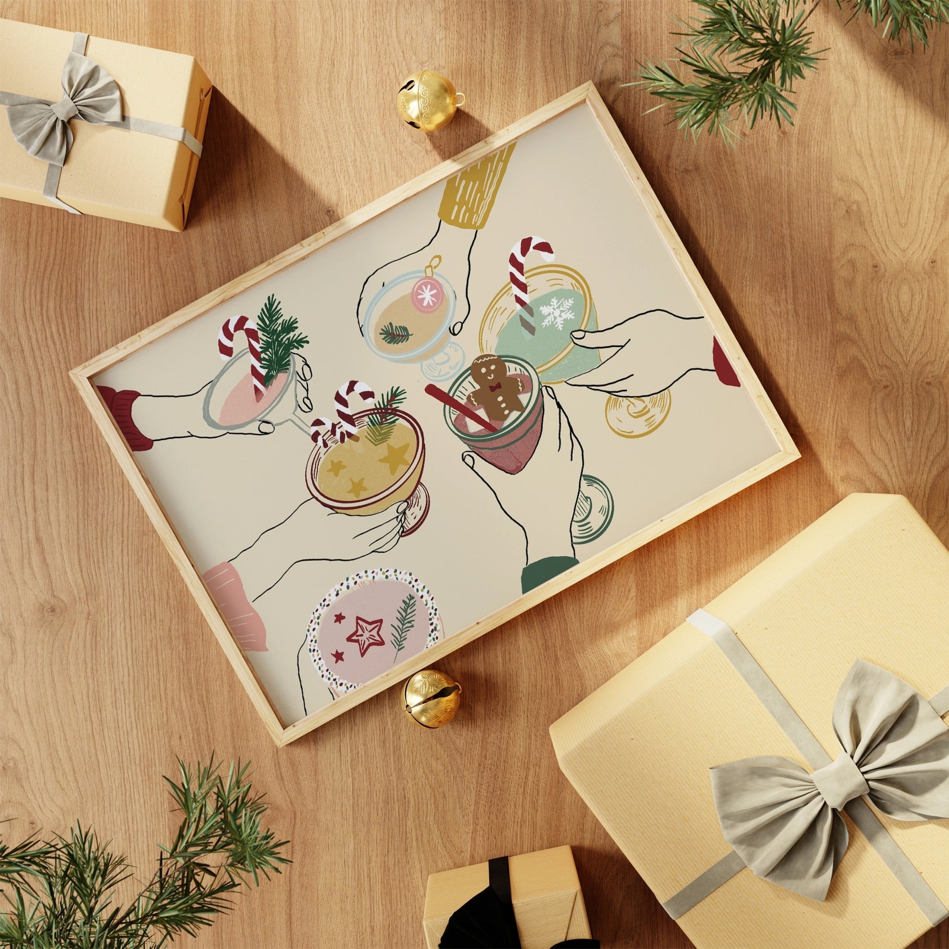 Weihnachtsmotiv mit Mistelzweig