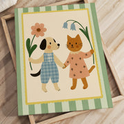 Puppy and Kitten – Nursery & Kids Canvas Wall Art