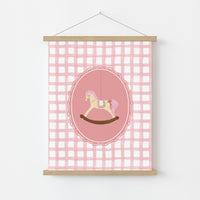 Pink Gingham Nursery Decor