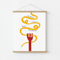 Funny Pasta Wall Art – Eat Pasta Forget Your Disasta Print