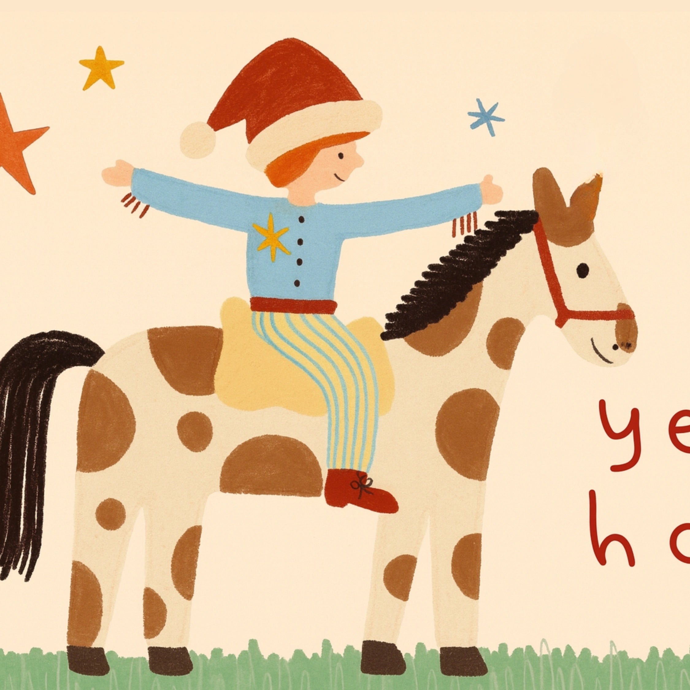 Yeehoo Cowboy Christmas Print
