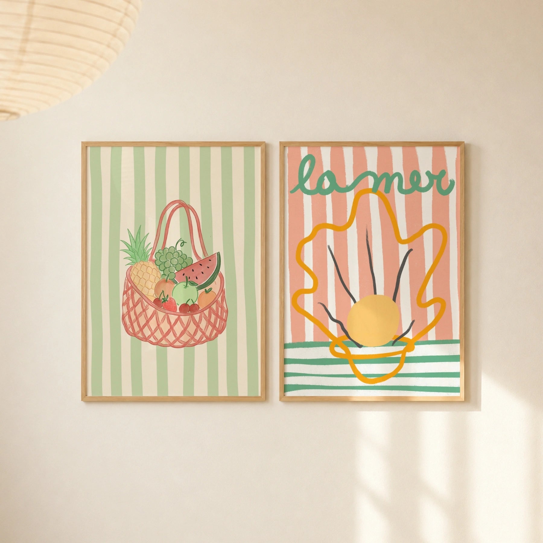Set di 2 quadri da parete con frutta estiva