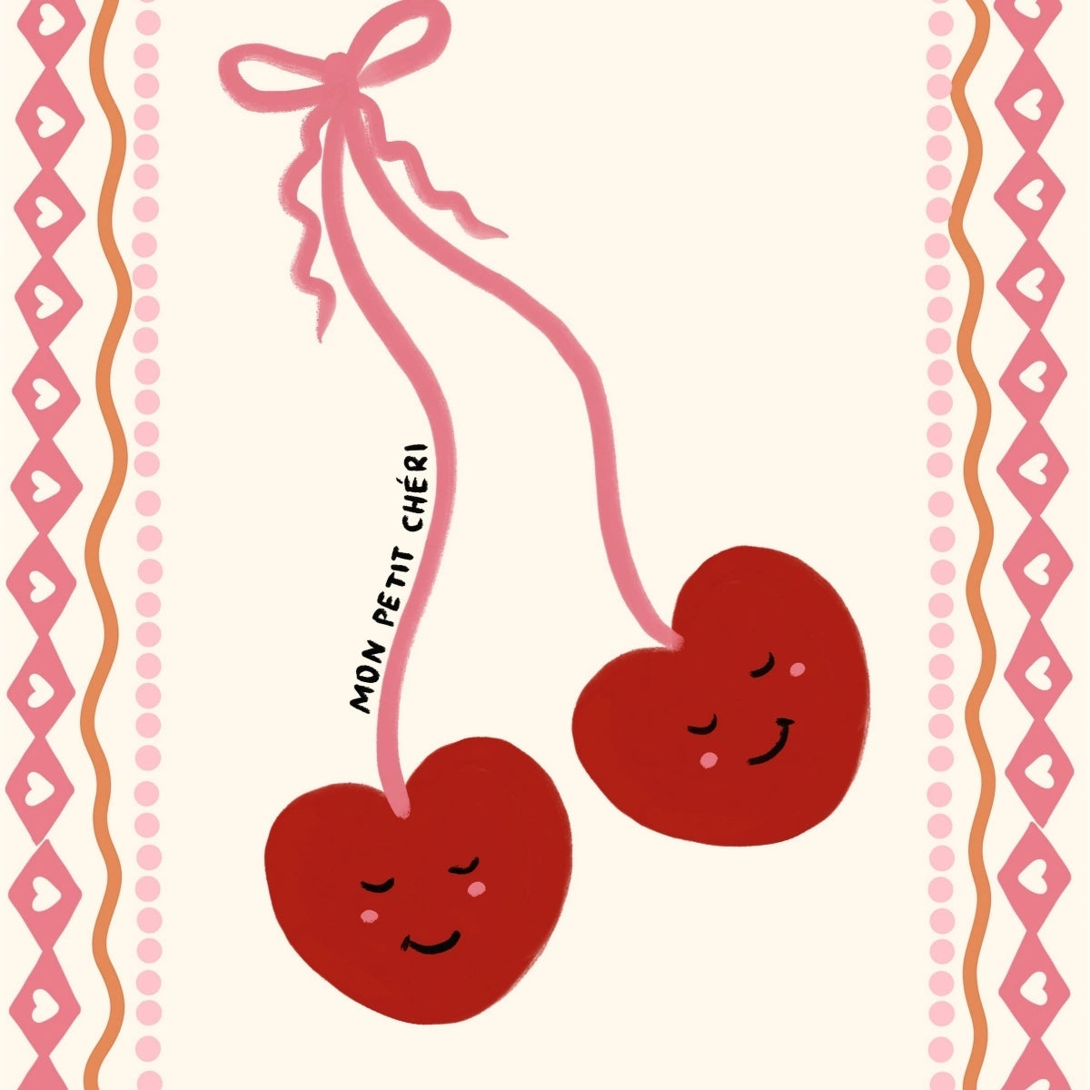 Impression pour chambre d'enfant en forme de cœur