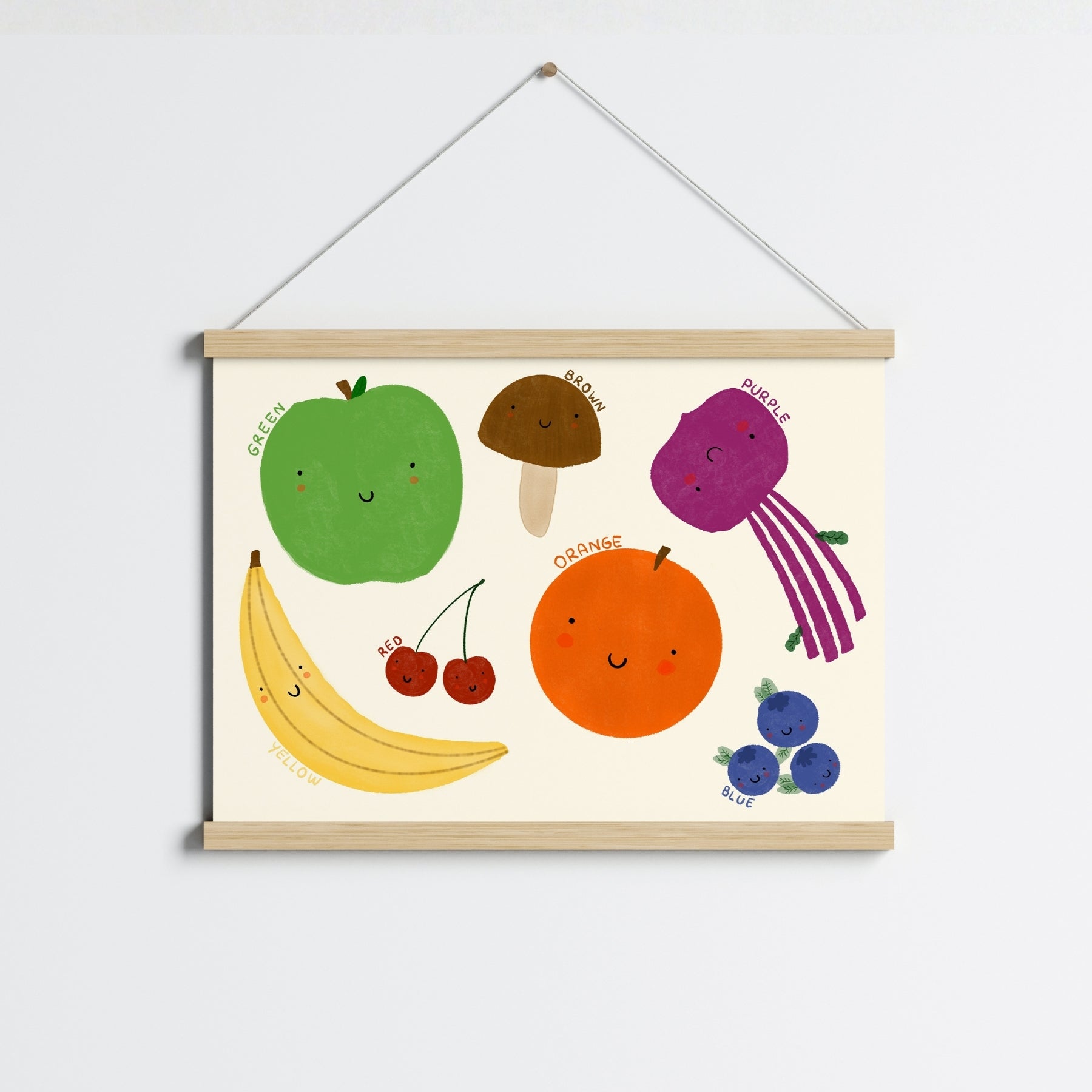 Colorful Fruit Nursery Print – Educational Kids Wall Art