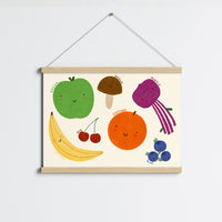 Colorful Fruit Nursery Print – Educational Kids Wall Art