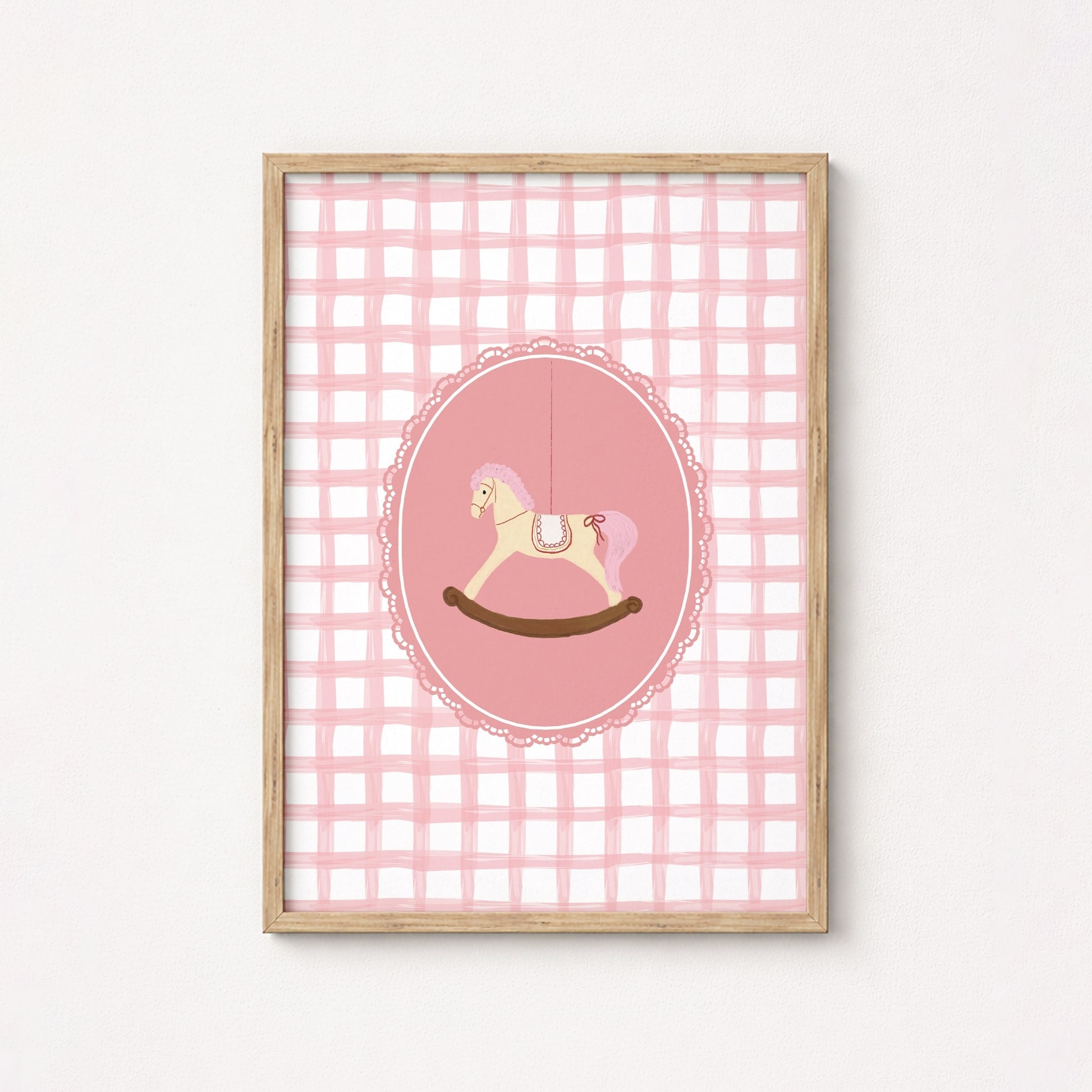 Pink Gingham Nursery Decor