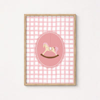 Pink Gingham Nursery Decor