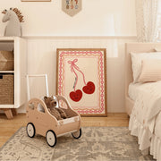 Cherries & Pink Bow – Nursery & kids wall art