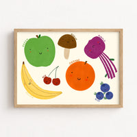 Colorful Fruit Nursery Print – Educational Kids Wall Art