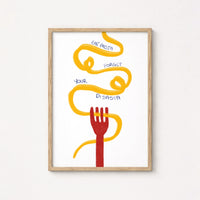 Funny Pasta Wall Art – Eat Pasta Forget Your Disasta Print