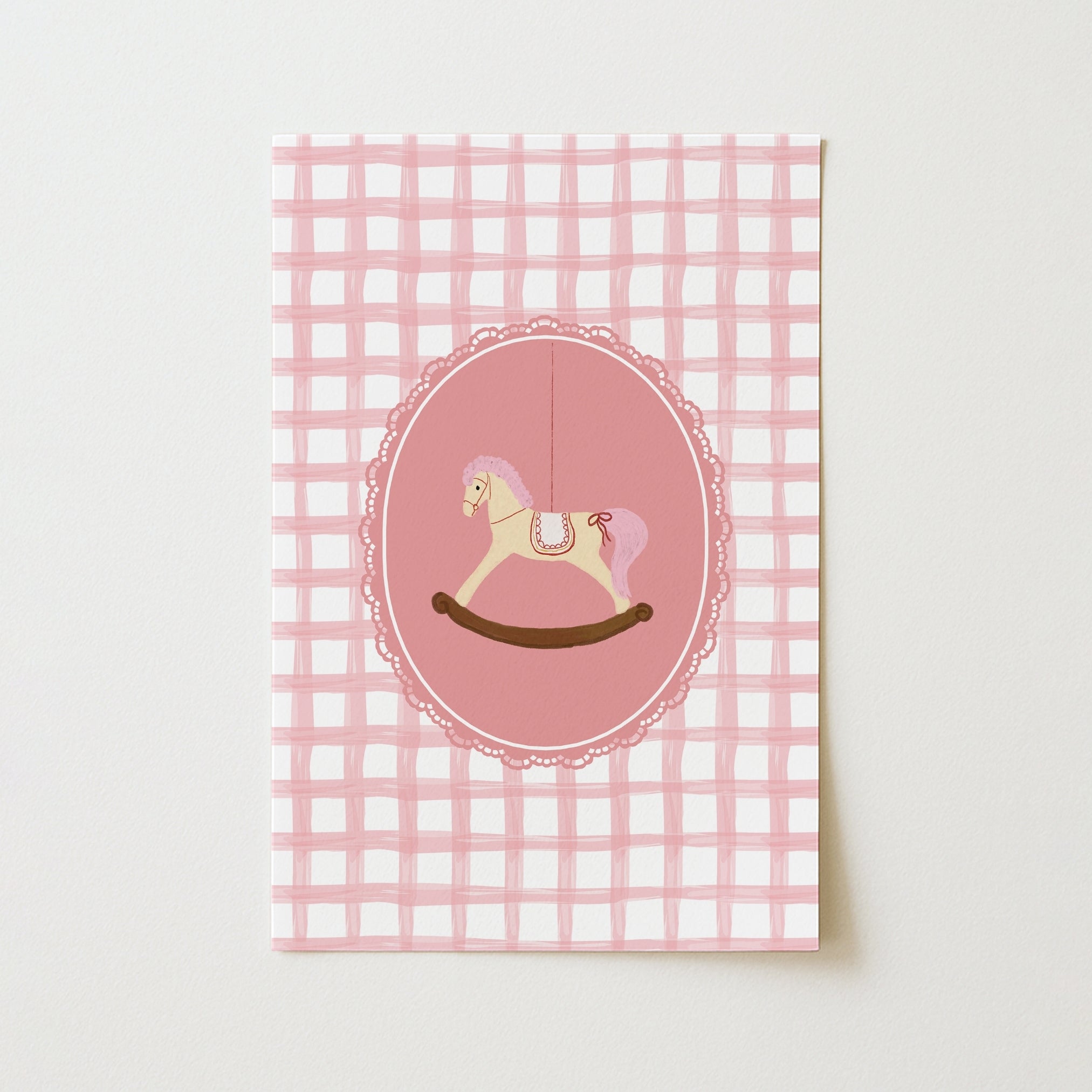 Pink Gingham Nursery Decor