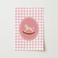 Pink Gingham Nursery Decor