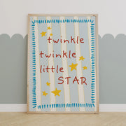 Twinkle Little Star Blue Stars – Nursery & Kids Wall Art