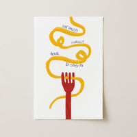 Funny Pasta Wall Art – Eat Pasta Forget Your Disasta Print