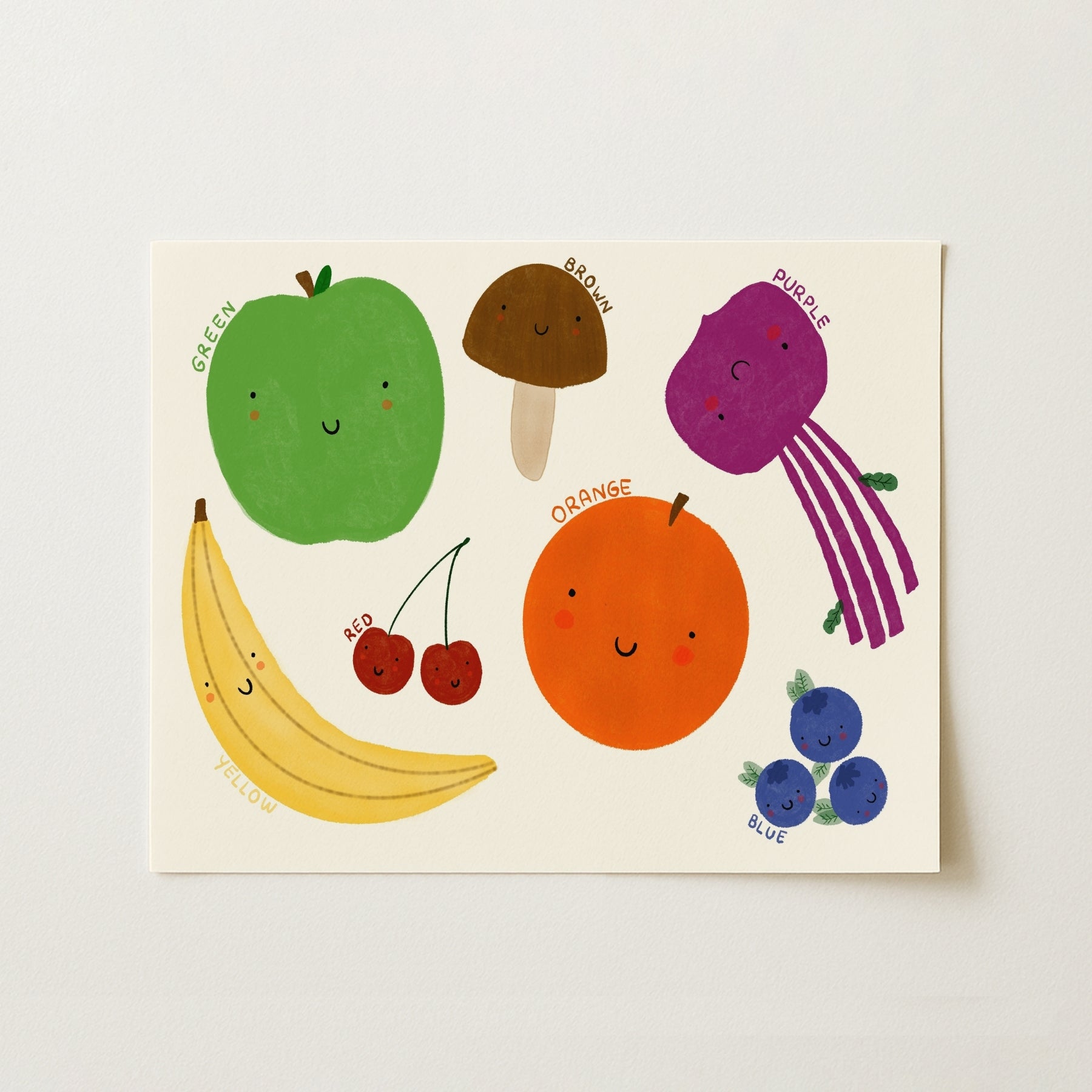 Colorful Fruit Nursery Print – Educational Kids Wall Art