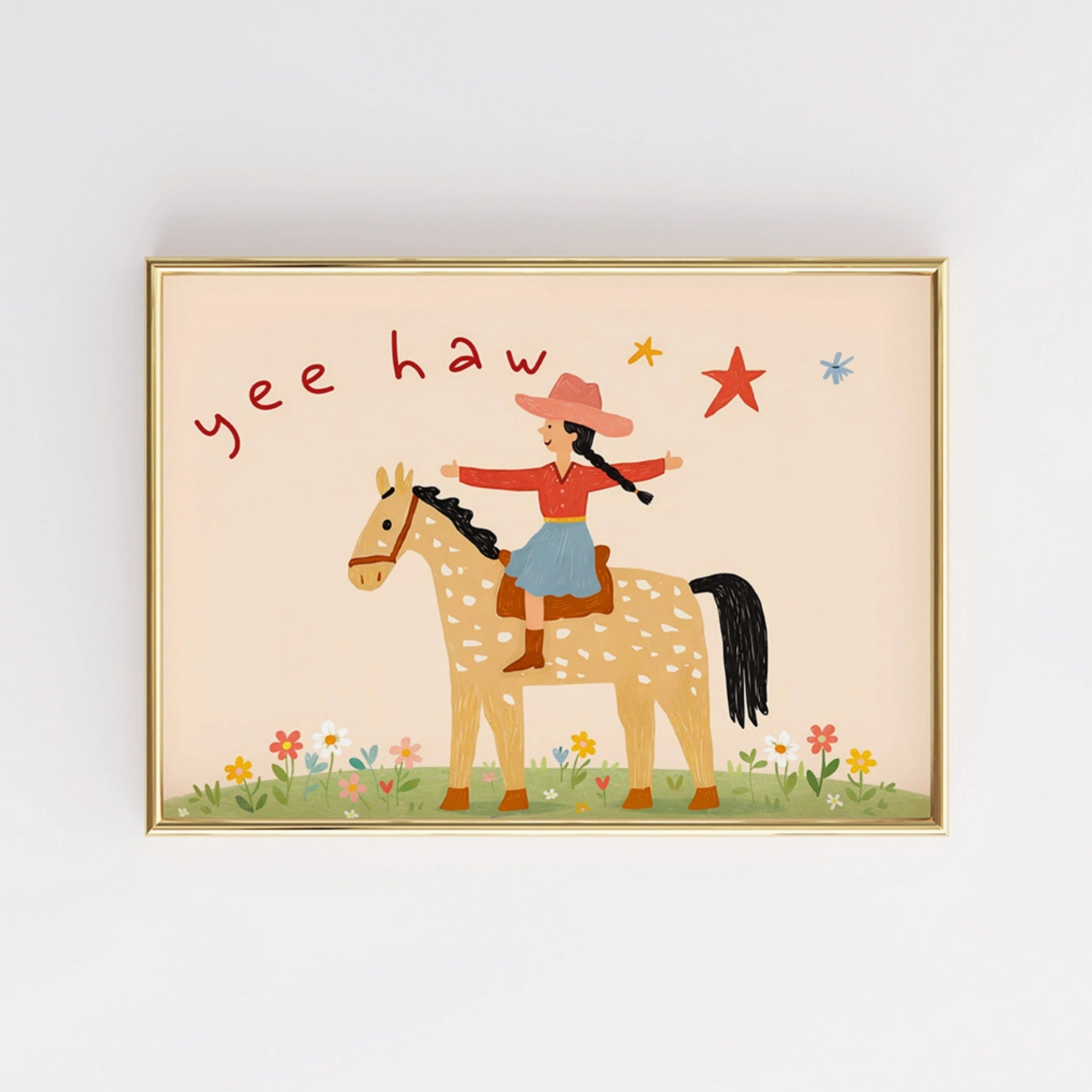 Illustration pour chambre d'enfant de cowgirl