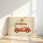 Giraffe Driving – Nursery & Kids Canvas Wall Art