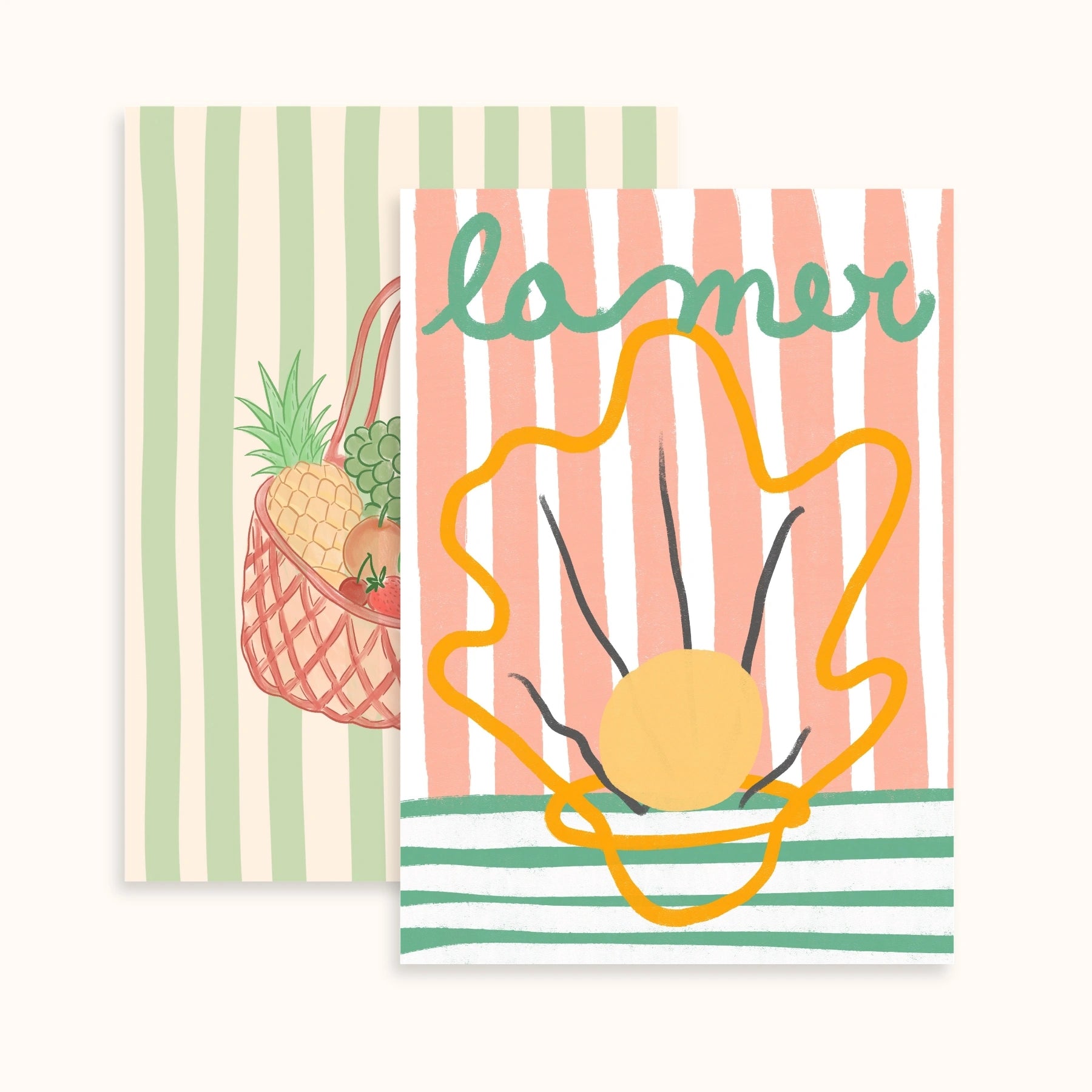 Set di 2 quadri da parete con frutta estiva
