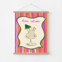 Piña Colada Wall Art – Tropical Kitchen Print, Kitchen Wall Decor