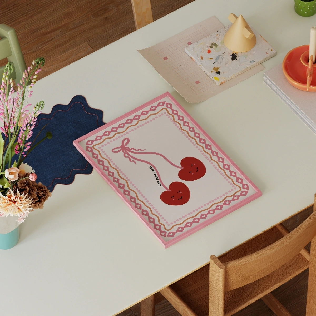 Impression pour chambre d'enfant en forme de cœur