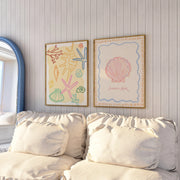 Coastal Seashell, Coastal Wall Art Set of 2