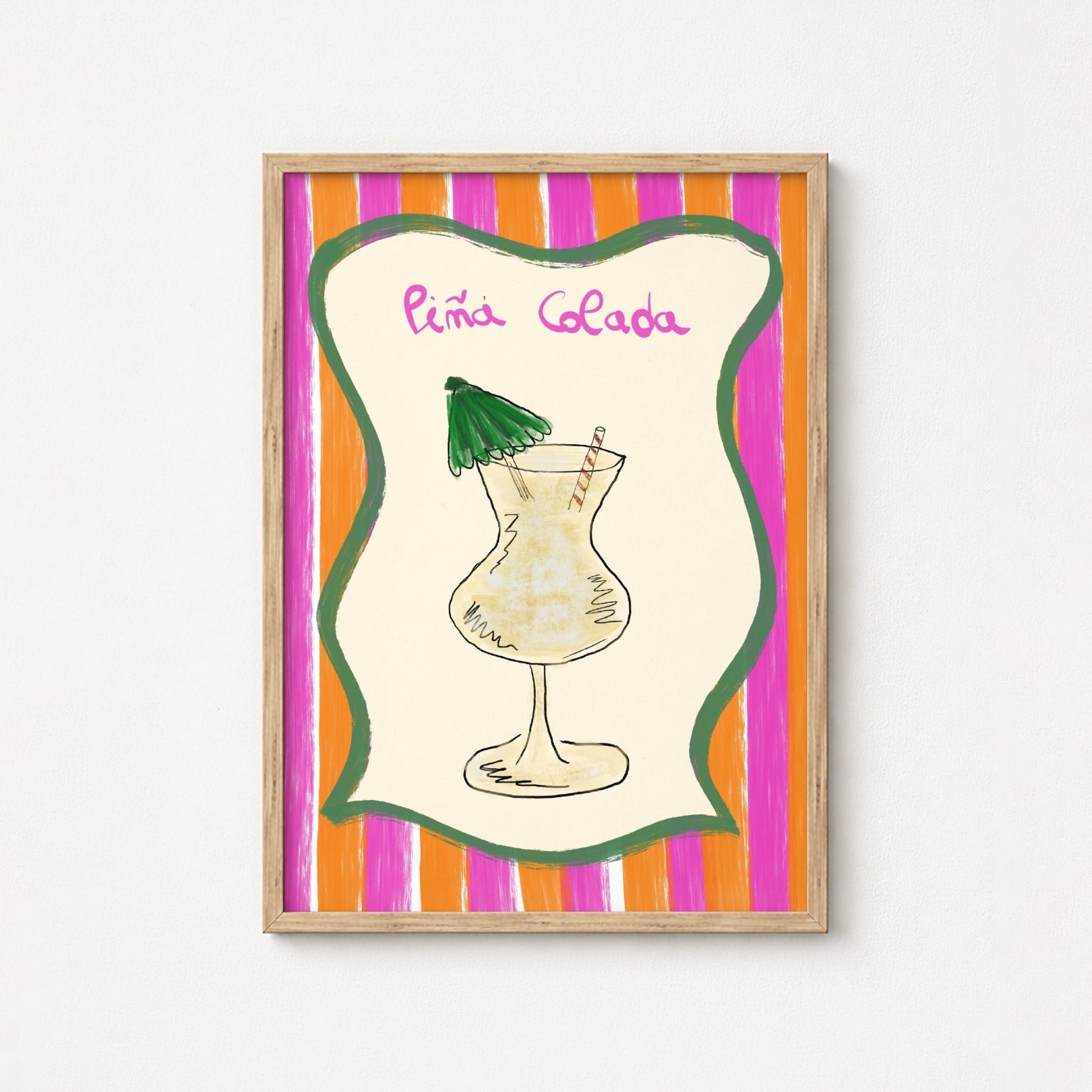 Piña Colada Wall Art – Tropical Kitchen Print, Kitchen Wall Decor