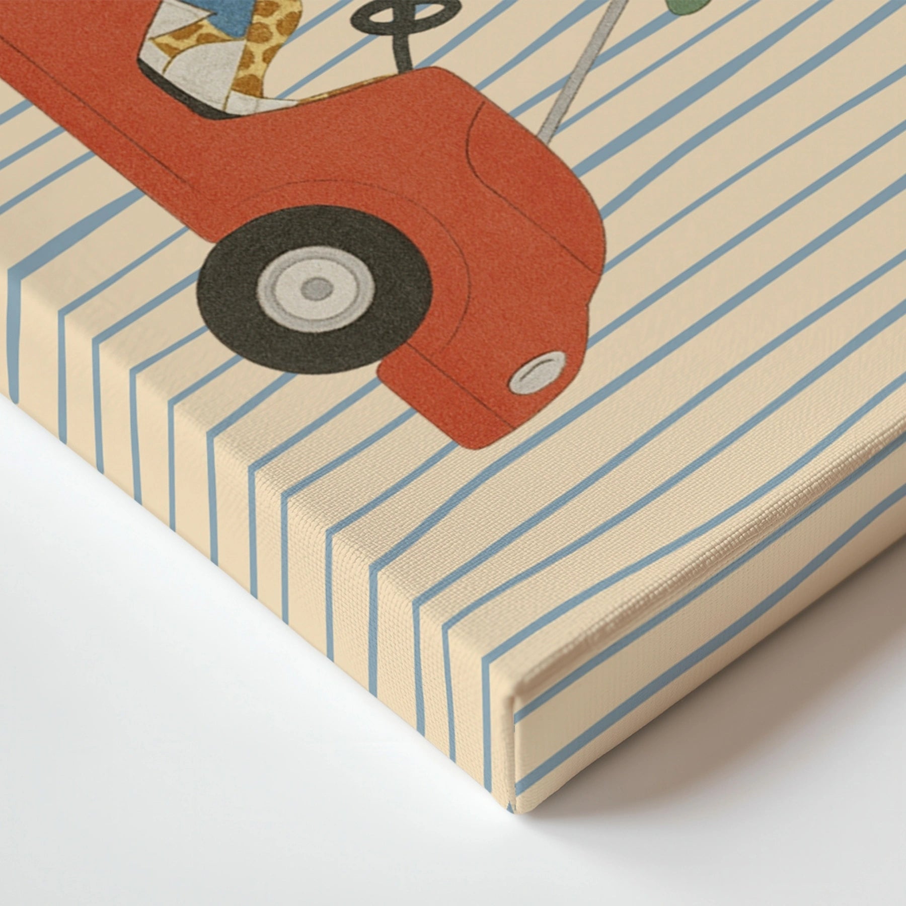 Giraffe Driving Nursery Canvas Print