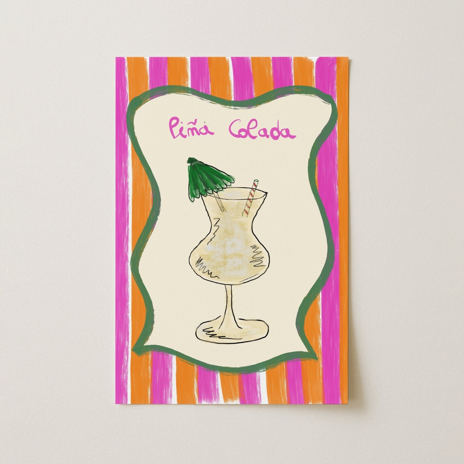 Piña Colada Wall Art – Tropical Kitchen Print, Kitchen Wall Decor
