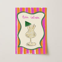 Piña Colada Wall Art – Tropical Kitchen Print, Kitchen Wall Decor