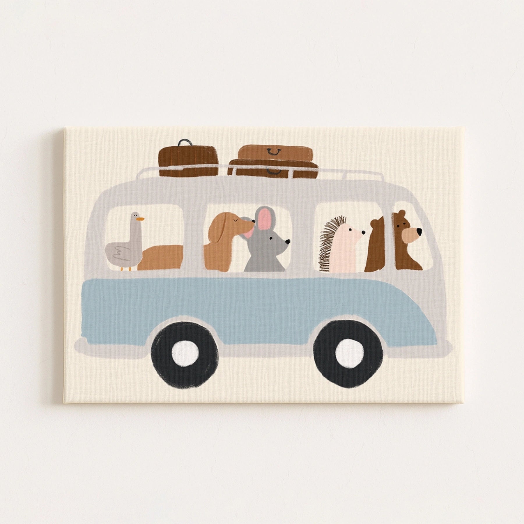 Animal Bus Nursery Canvas Print