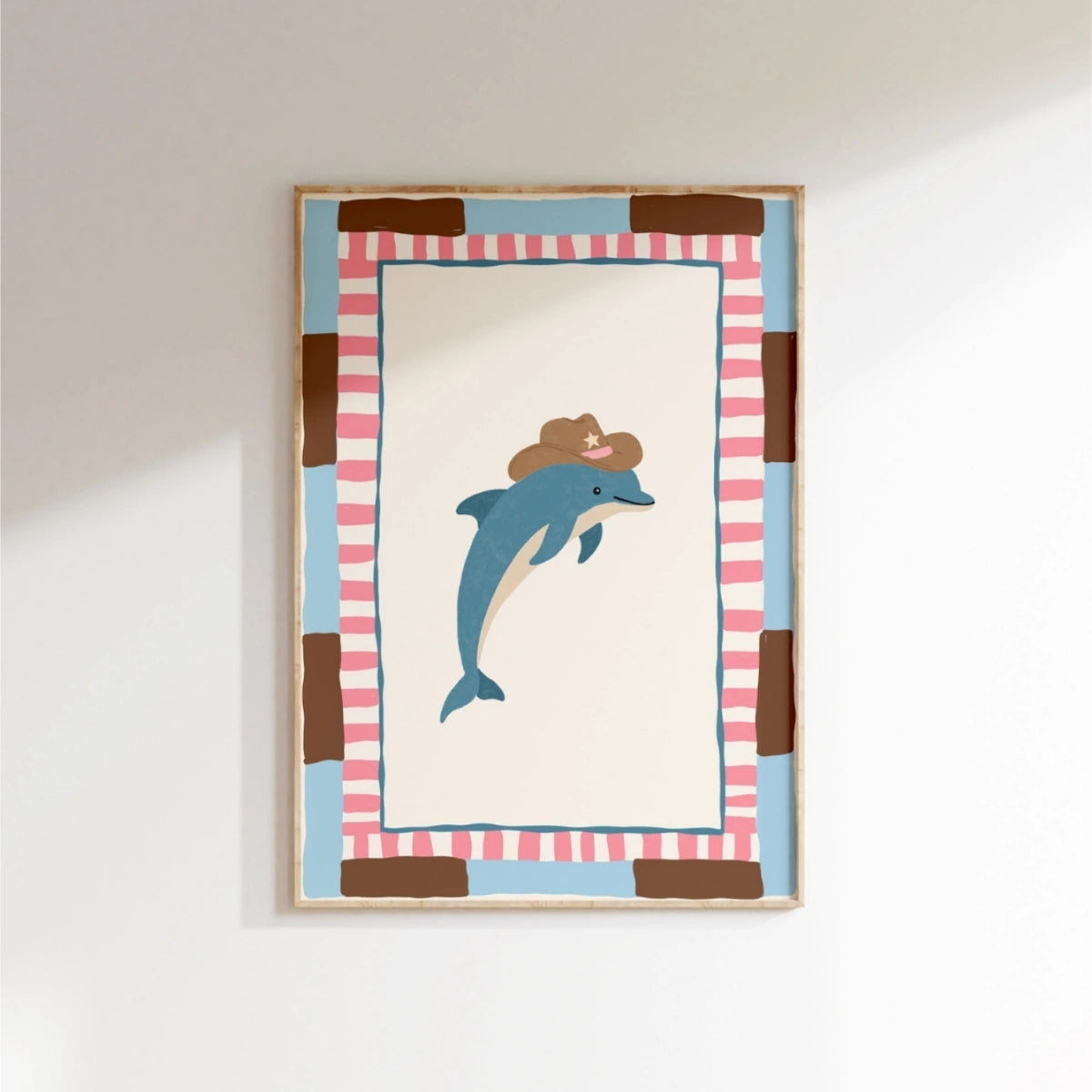 Arte murale di delfino cowboy