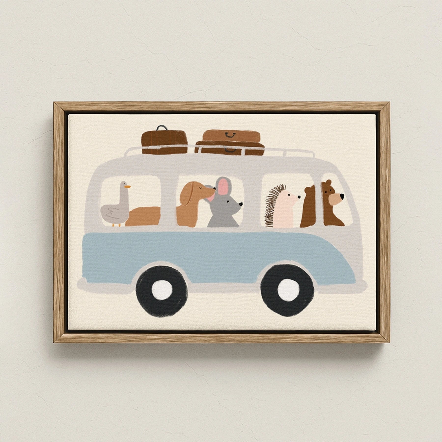 Animal Bus Nursery Canvas Print