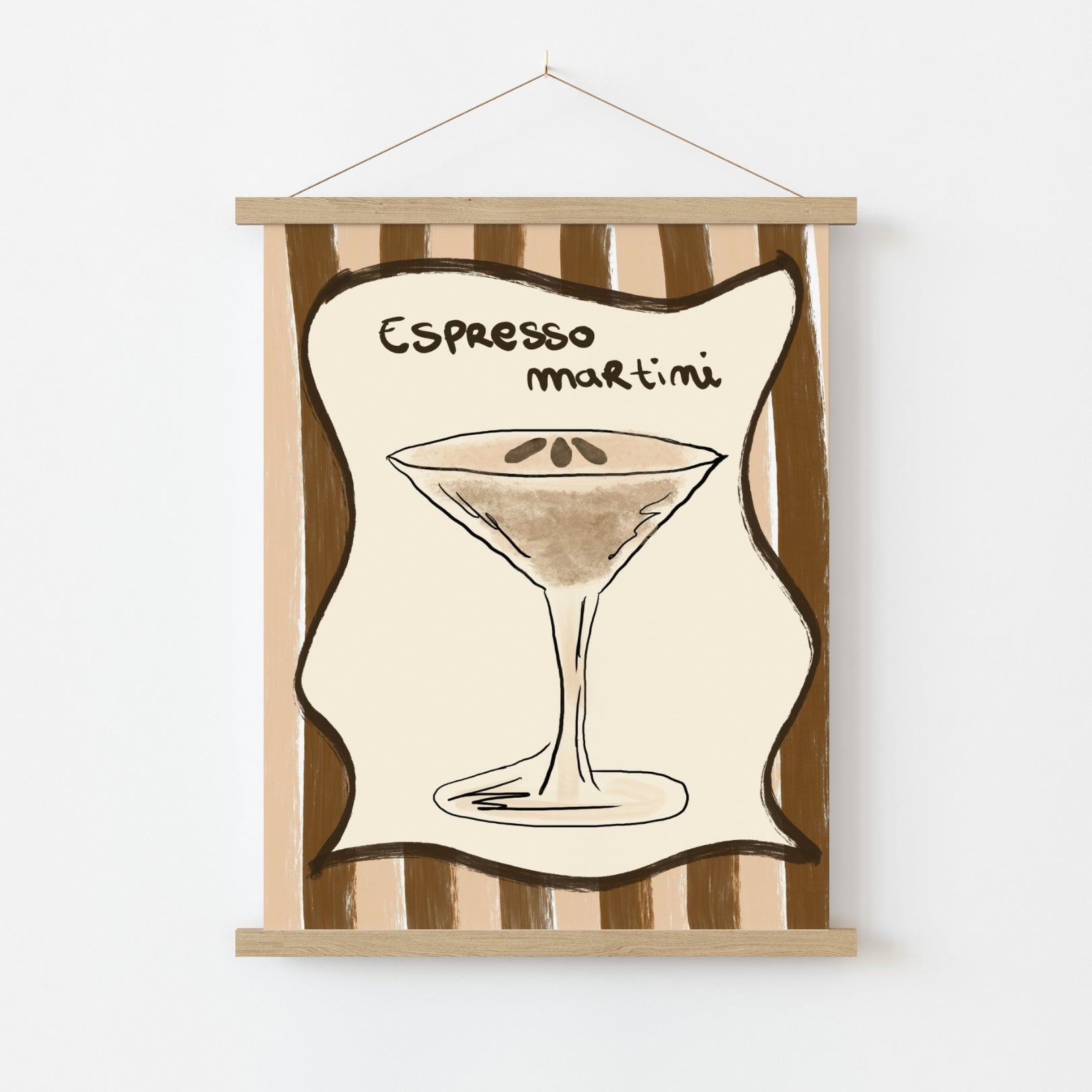 Espresso Martini Wall Art – Neutral Kitchen Bar Print, Kitchen Wall Decor