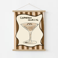 Espresso Martini Wall Art – Neutral Kitchen Bar Print, Kitchen Wall Decor