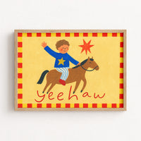 Affiche de chambre d'enfant Cowboy - Yeehaw Western Wall Art pour enfants