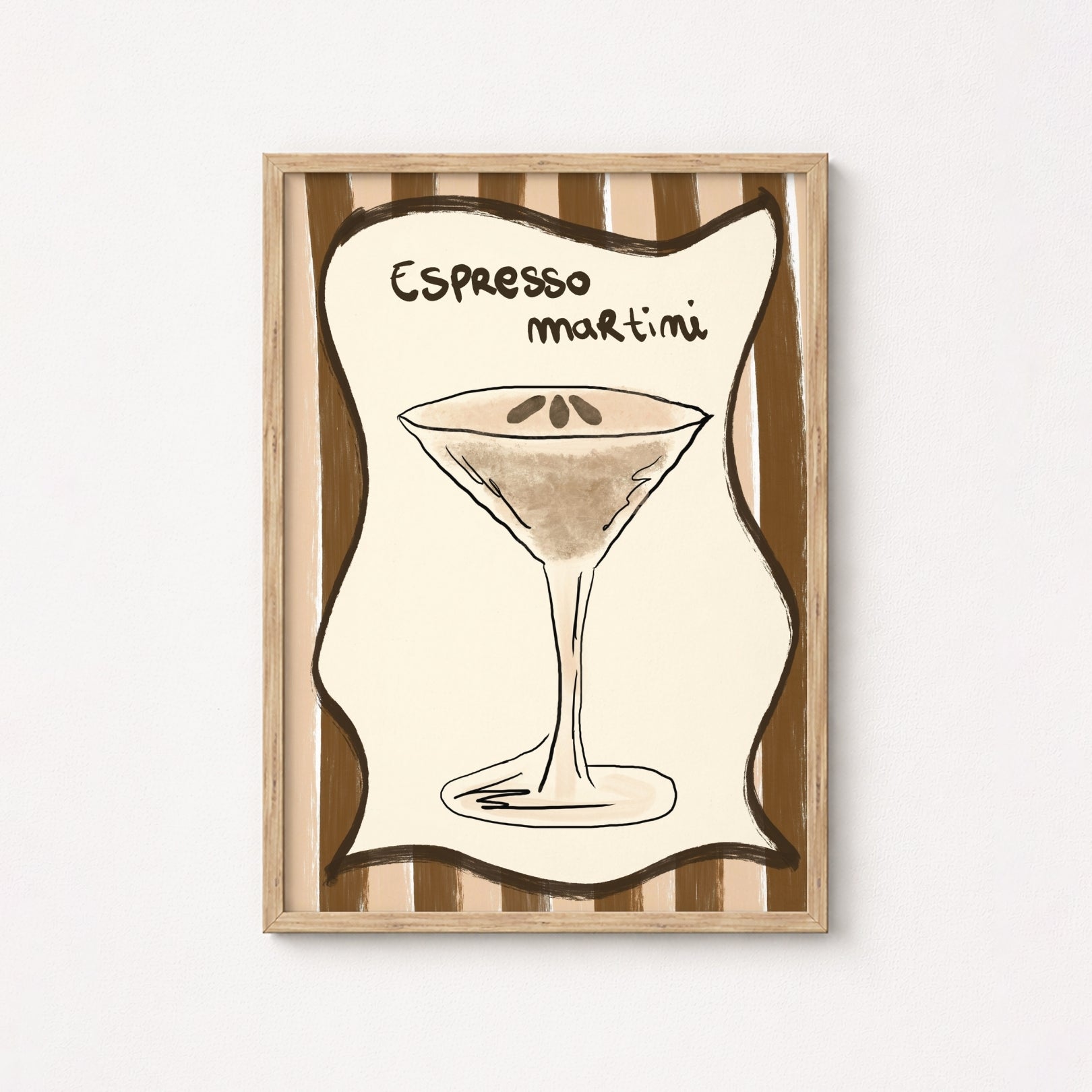 Espresso Martini Wall Art – Neutral Kitchen Bar Print, Kitchen Wall Decor