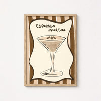 Espresso Martini Wall Art – Neutral Kitchen Bar Print, Kitchen Wall Decor
