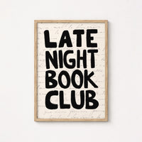 Late Night Book Club Print – Funny Bookish Wall Art