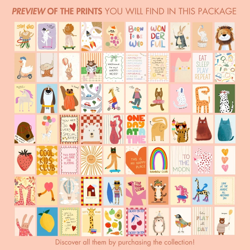 Handmade Whole Nursery Decor, over 1100 prints.