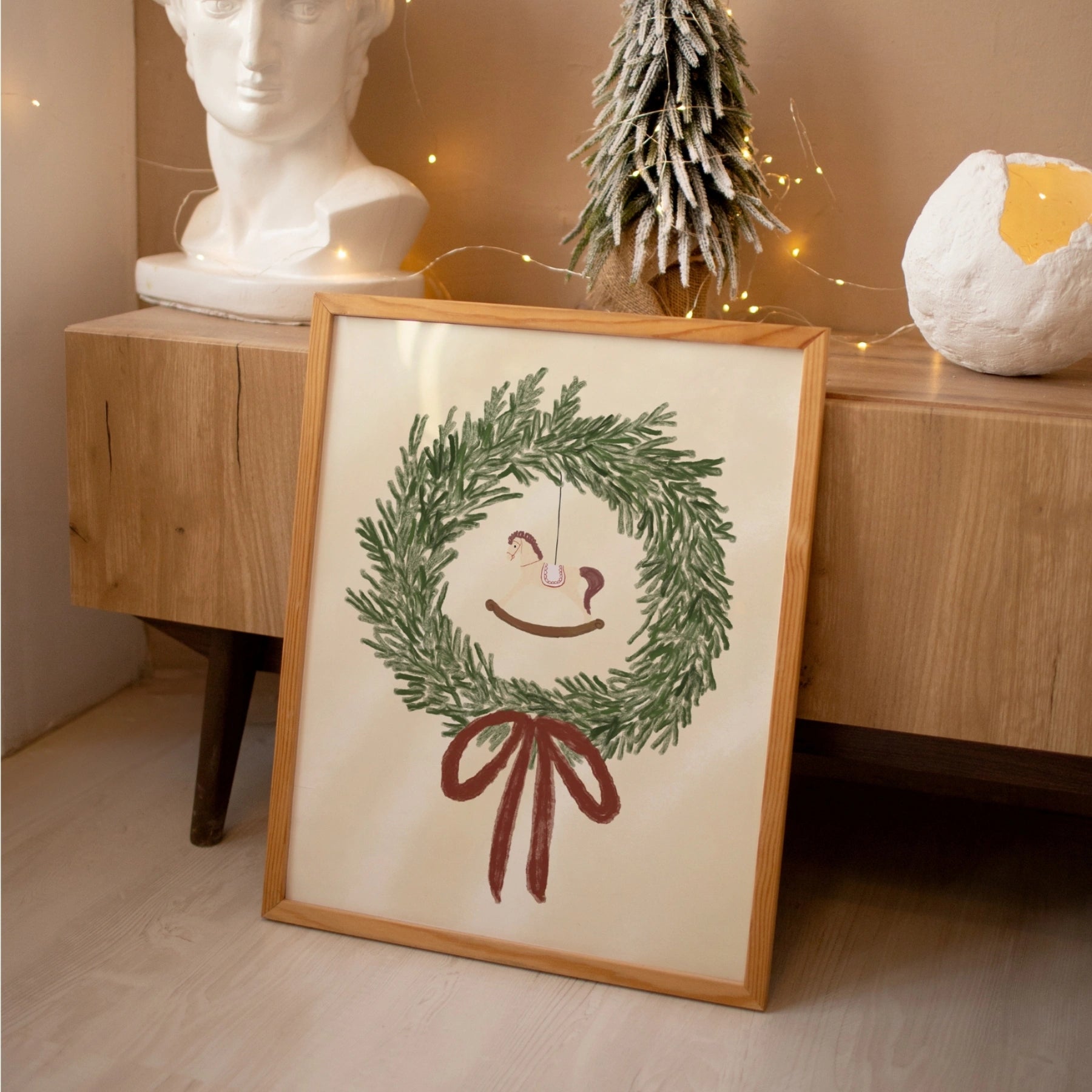 Weihnachtskranz Schaukelpferd