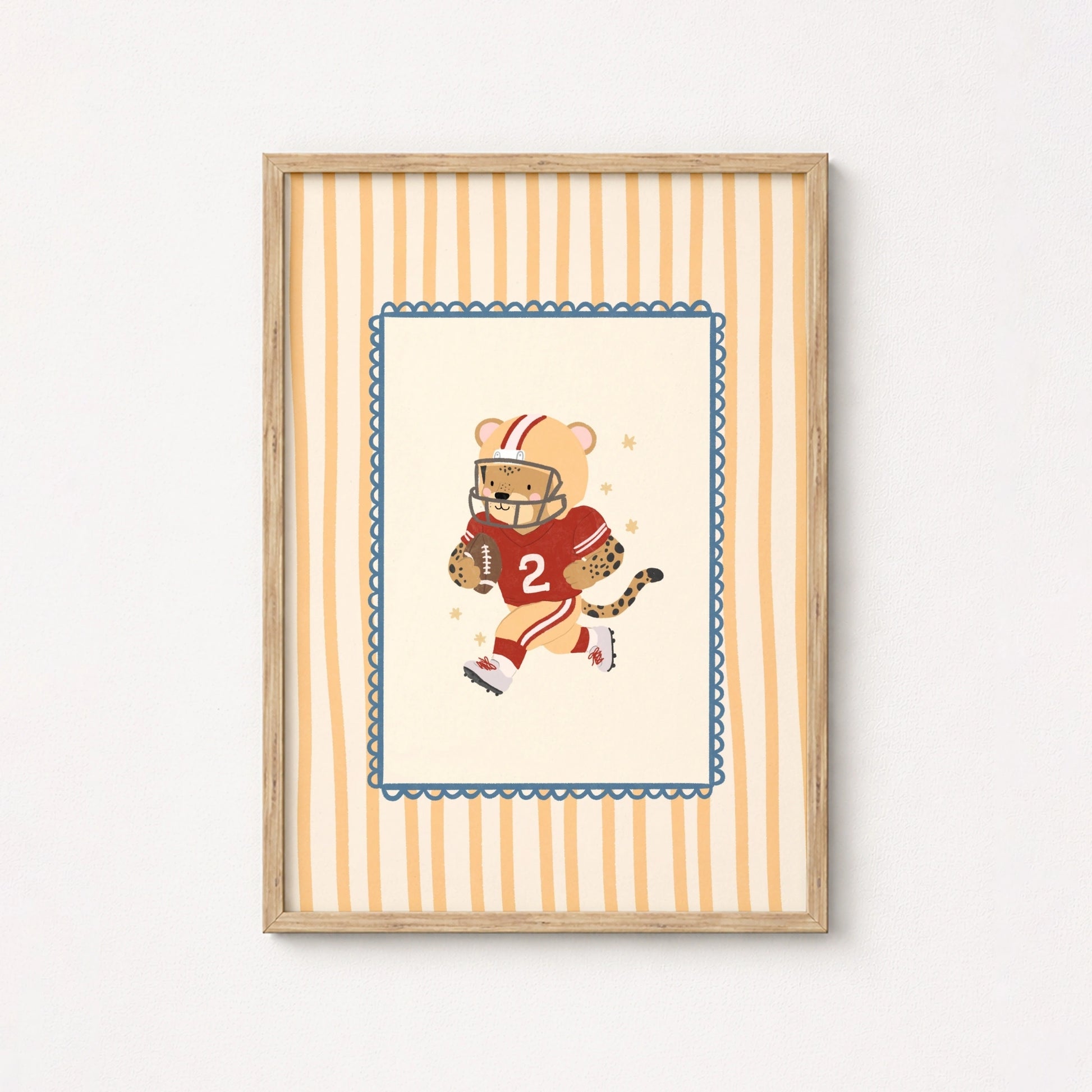 American Football Leopard Nursery Print