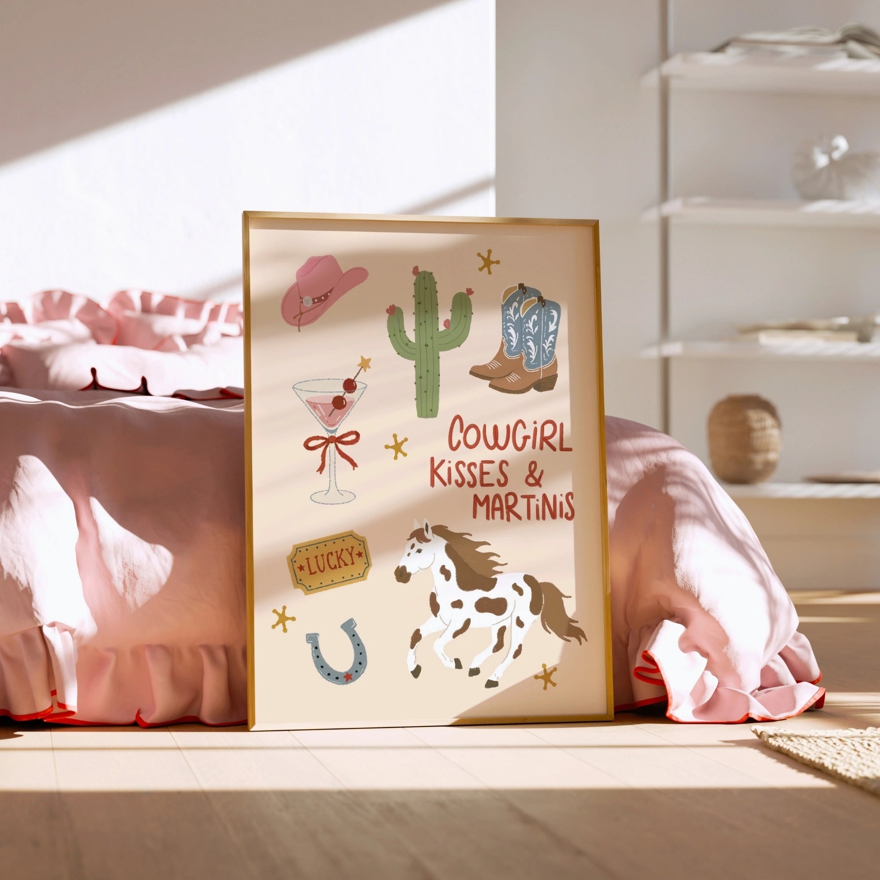 Cowgirl Kisses and Martinis Wall Art